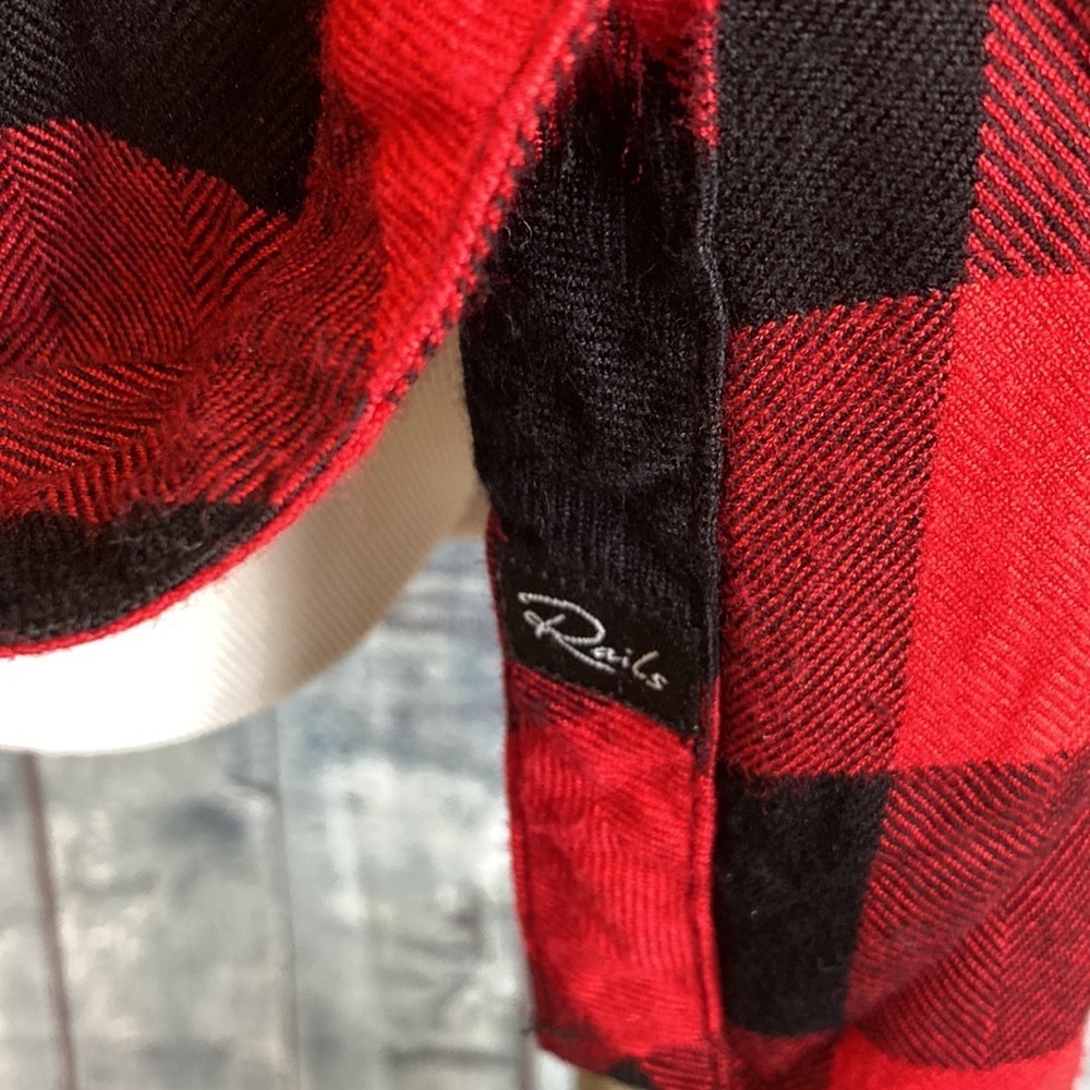 Rails Buffalo Plaid Button Down Flannel Shirt Bla… - image 7